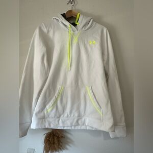 Under Armour Hoodie in White with Neon Yellow Accents